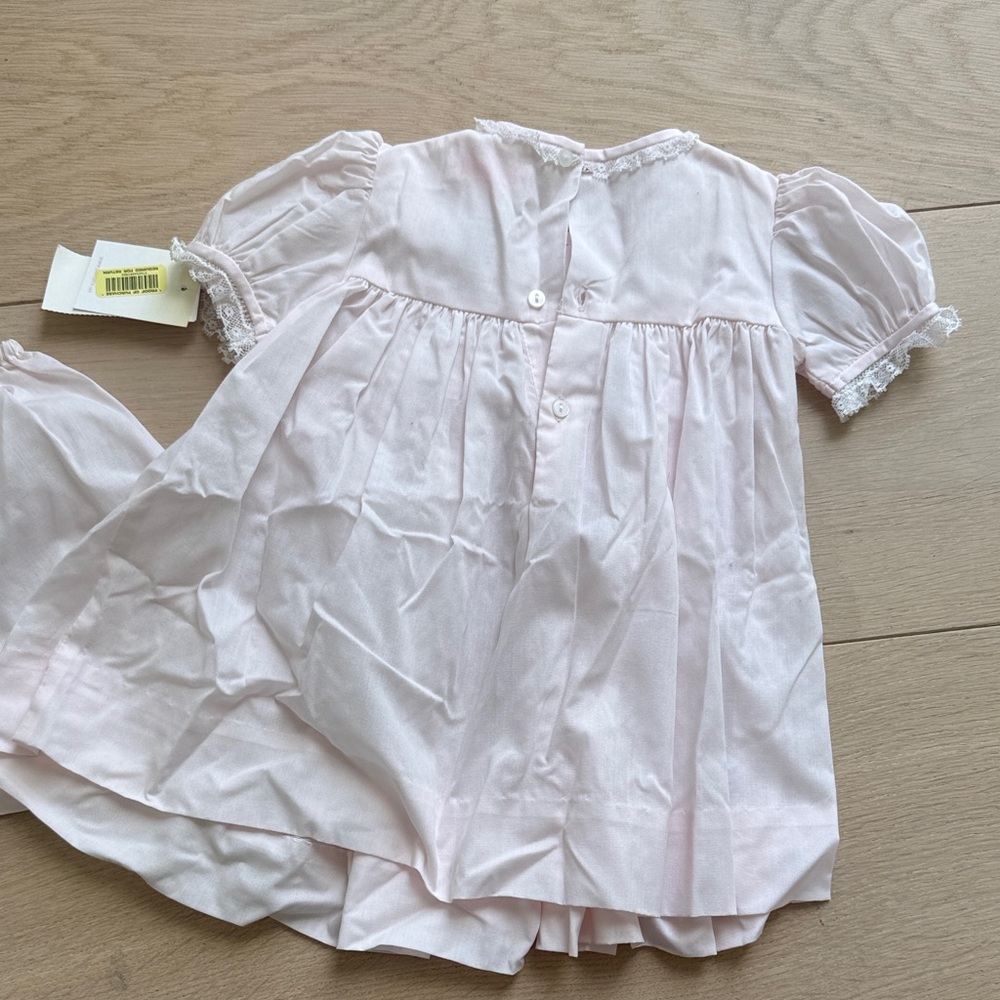 NWT 6 months- Pink Smocked Baby Dress with Bloomers - Picture 4 of 4